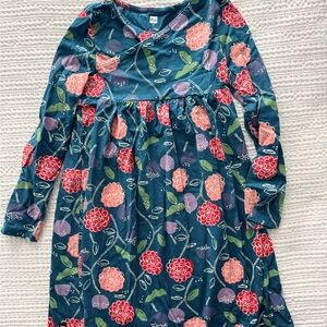 Tea Collection Floral Dress in Teal and Pink